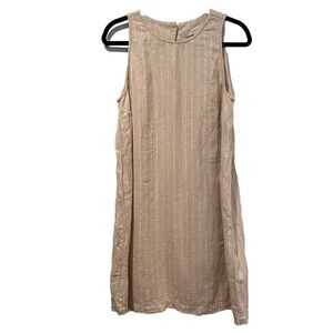 LOFT Cream Striped Mini Dress